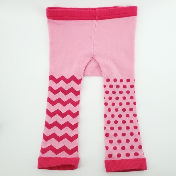 Doodle Pants Girl Pink Monster Leggings Chevron Polkadot Legs Small 3-12 Months - Picture 5 of 7